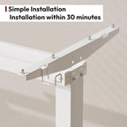 SANODESK Electric Standing Desk 55x24 Inch Height Adjustable Stand Up Desk Home Office Computer Workstation Sit Stand Home Office Desk with Splice Board (White Frame + White Top)
