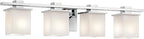 Kichler Tully 32" Vanity Light in Chrome, 4-Light Modern Bathroom Light with Satin Etched Cased Opal Glass, (32" W x 6.5" H), 45152CH