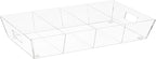 Mind Reader Snack Tray, Countertop Organizer, Snack Tray, Pantry, Breakroom, Kitchen, 19.25" L x 11.3" W x 3.3" H, Clear