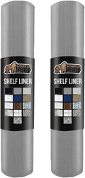 GORILLA GRIP Slip Resistant Drawer and Shelf Liner 2 Pack, Non Adhesive Water Resistant, Easy Clean and Trim, Smooth Surface Liners for Kitchen Cabinet, Shelves, Drawers, Pantry, 17.5 IN x 20 FT, Gray