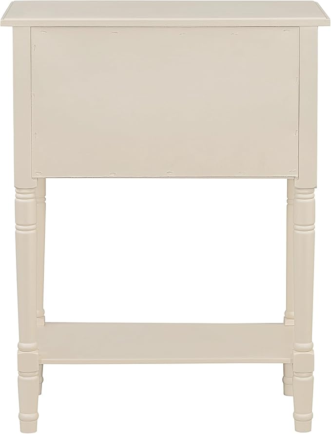 Knocbel Slim Antique Entry Console Table with 3 Drawers & Bottom Open Shelf, Solid Wood Narrow Sofa Couch Table for Entryway Hallway Living Room 23.7" W x 13" D x 31.4" H Beige