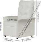 homary Power Recliner Accent Chair with Side Pocket High-Back 180° Recline Faux Leather Living Room Chairs, Comfy Chair for Bedroom Reading (White)