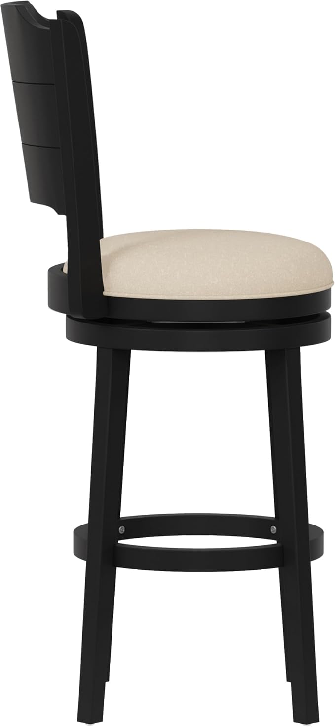 Hillsdale Clarion Wood Bar Height Swivel Stool, Black