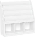 RiverRidge Kids 4 shelves Three Cubbies Bookrack, White (02-251), 11.81"D x 35"W x 36"H