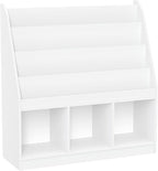 RiverRidge Kids 4 shelves Three Cubbies Bookrack, White (02-251), 11.81"D x 35"W x 36"H
