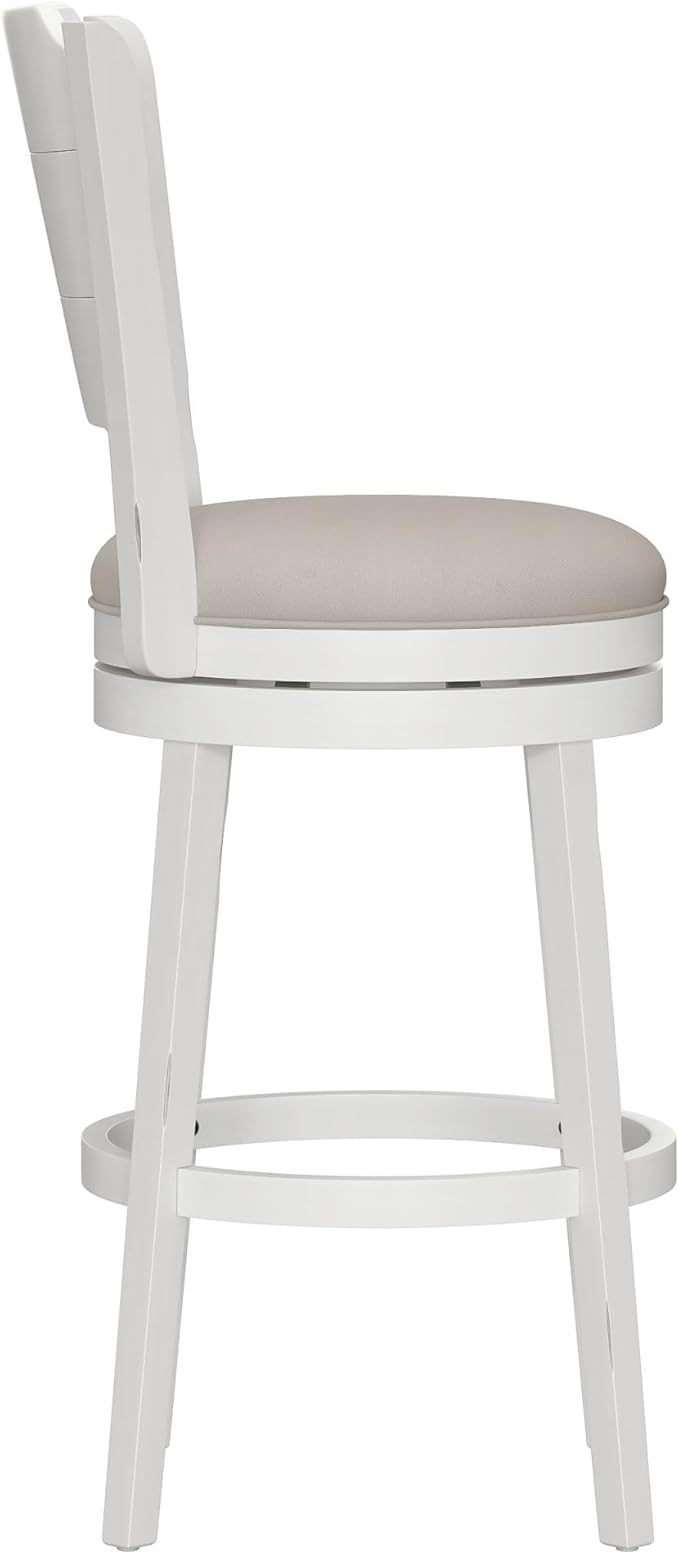 Hillsdale Clarion Wood Swivel Bar Height Stool, Sea White