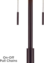 Possini Euro Design Karina 33" Tall Skinny Large Buffet Modern End Table Lamp Pull Chain Brown Bronze Finish Metal Single Navy Blue Shade Living Room Bedroom Bedside Nightstand House Office Family