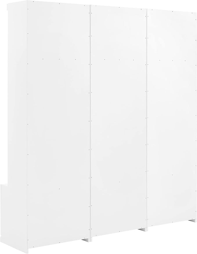 Crosley Furniture Harper 3-Piece Hall Tree Entryway Set with Storage Bench and Coat Rack Hooks for Hanging, White