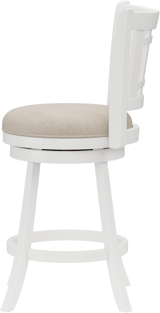 Hillsdale Fairfox 24.5" Wood Swivel Counter Height Stool, White