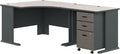 Bush Business Furniture Series A 48W Corner Desk with 36W Return and Mobile File Cabinet in Slate and White Spectrum