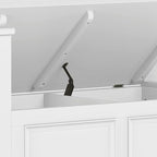 SIMPLIHOME Amherst Entryway Storage Bench - 36 inch Wide Solid Wood Small Hallway Seat in White, Transitional Bench for Entryway or Living Room with Lift-Up Lid and Compact Storage
