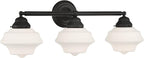 Possini Euro Design Astrid Modern Wall Light Black Metal Hardwired 27 1/4" 3-Light Fixture Opal White Glass Shade for Bedroom Bedside Bathroom Vanity Living Room Hallway Dining House Home Kitchen