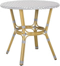 SAFAVIEH PAT4012A Outdoor Collection Sidford Navy and White Rattan Bistro Table