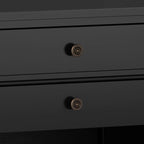SIMPLIHOME Carlton SOLID WOOD 24 Inch Wide Contemporary Bedside Nightstand Table in Black, For the Living Room and Bedroom