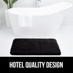 GORILLA GRIP Bathroom Rugs, 30x20, Ultra Soft Absorbent Mat, Thick Plush Bath Rug, Machine Washable, Microfiber Quick Dry, Mats for Shower, Bathtub and Floor, Home Decor Accessories, Black
