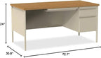 Lorell Single Right Pedestal Desk, Putty Oak, 66 by 30 by 29-1/2-Inch