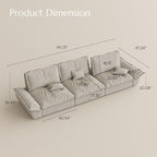 POVISON Oversized Modular Sectional Sailboat Sofa for Living Room with Adjustable Backrest Sectional Couches Large Deep Sofa Set 3 Seats Big Comfy Cloud Couch for House Office