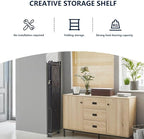 Four-Layer Foldable Storage Metal Shelf with Locking Wheels,Easy Assembly and Move Space-Saving Shelves Organizer Suitable for Kitchen, Pantry and Closet-28.54" L x 14.17" W x 46.06" H