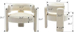 Set of 2 Accent Chairs with Arms, Upholstered Barrel Armchair with Curved Back, Comfy Single Side Chair for Reading, Living Room, Home Office, Beige