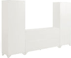Crosley Furniture Tara 3-Piece Modern Farmhouse Sideboard Buffet Cabinet and Kitchen Storage Pantry Set, Distressed White