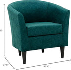 Pemberly Row 17.5" Traditional Polyester Fabric Club Chair in Teal