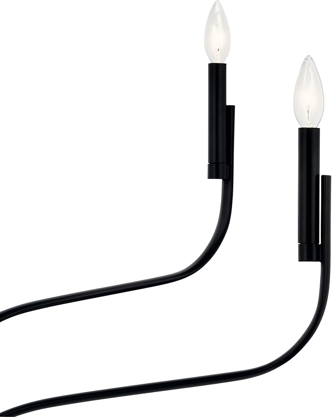 KICHLER Livadia 6-Light Chandelier, Soft Modern-Light in Black, for Foyer, Great Room, or Vaulted Dining or Bedroom (33" x 36.25"), 52673BK