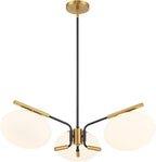 Possini Euro Design Possini Euro Gwynn 26 1/2" Black and Gold 3-Light Modern Chandelier
