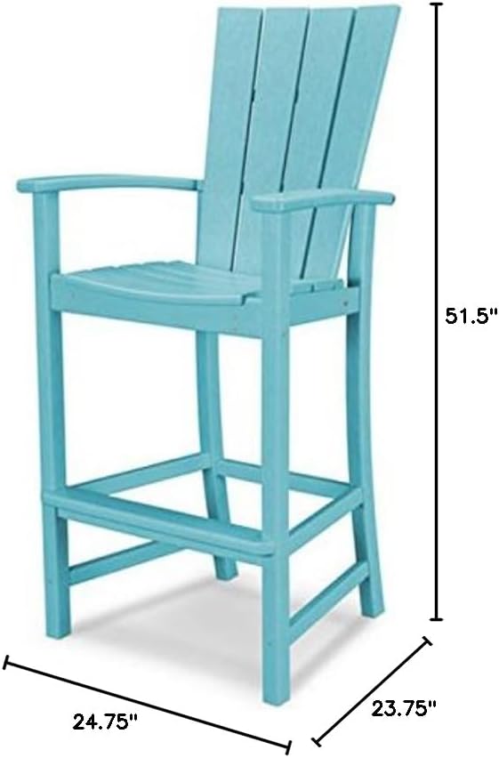 POLYWOOD® Quattro Adirondack Bar Chair in Sunset Red