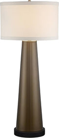Possini Euro Design Karen Modern Table Lamp 36" Tall with Square Black Marble Riser Dark Gold Glass Off White Fabric Shade for Bedroom Living Room Nightstand Bedside Night Stand Office Kids Room