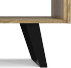 SIMPLIHOME Lowry Solid Mango Wood and Metal 48 inch Wide Rectangle Modern Industrial Coffee Table in Natural for The Living Room and Family Room
