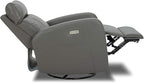 CHITA Genuine Leather Power Swivel Glider Recliner Chair for Adults, FSC Certified Electric Nursery Rocker Recliner Chair for Living Room, Haze