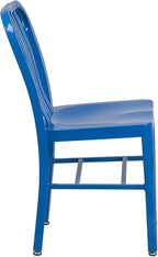 Flash Furniture Commercial Grade Blue Metal Indoor-Outdoor Chair