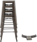 HAOBO Home 30" Low Back Metal Counter Stool Height Bar Stools [Set of 4], Bronze