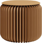 Folding Stool - 12Inch Home Furniture 660lb Load Capacity Foldable Paper Stool - Eco-Friendly Kraft Paper Honeycomb Design,Foldable to 1.2",Brown Modern Minimalist Stool for Living Room(Brown)