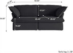 JACH Modern Couch for Living Room, Love Seat Modular Sectional Sofa, Cushion Covers Removable, Comfy Convertible Sectional Couches, Two Corners Sofa for Living Room Bedroom Office Apartment (Black)