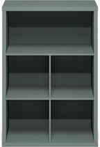 Furinno Cubicle Book Shelf, 5-Cube Thick Frame Bookshelf, Reversible Bookcase with Closed Back, 14.6" x 57.8" x 58", for Living Room, Bedroom, Home Office, Sage Green