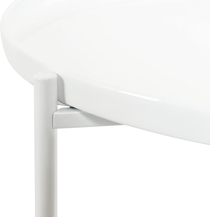 Kate and Laurel Ulani Modern Nesting Side Table, Set of 2, White, Sophisticated Glam End Tables for Storage and Display