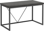FOLUBAN Home Office Desk, Industrial Vintage Computer Desks, Rustic Wood and Metal Study Writing Table, Simple Work Gaming PC Desk for Bedroom Living Room, Dark Gray 47 Inch
