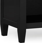 SIMPLIHOME Carlton SOLID WOOD 24 Inch Wide Contemporary Bedside Nightstand Table in Black, For the Living Room and Bedroom