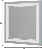 36x36 inch Lighted Bathroom Mirror for Wall,Front Lighted and RGB Backlit LED Bathroom Mirror with Lights,Tempered Glass/Dimmable/Anti-Fog/Square Mirror