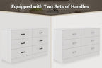 Bigbiglife Wood Dresser for Bedroom, 6 Drawer Double Dresser, Modern Chest of Drawers with Deep Drawers, Large Storage Organizer for Living Room, Closet (White)