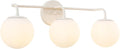 JONATHAN Y JYL3536C Louis Parisian Globe 25" 3-Light Metal/Frosted Glass Modern Contemporary LED Vanity Light Midcentury, Glam, Transitional, Bathroom, Powder Room, Dressing Room, Bedroom, Almond