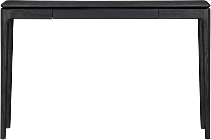 NTC Mingle 47-Inch Console Table, Modern Solid Wood Entryway Table with Hidden Drawer, Waterproof & Heat Resistant, Narrow Table for Hallway, Living Room & Foyer, Burnt Black