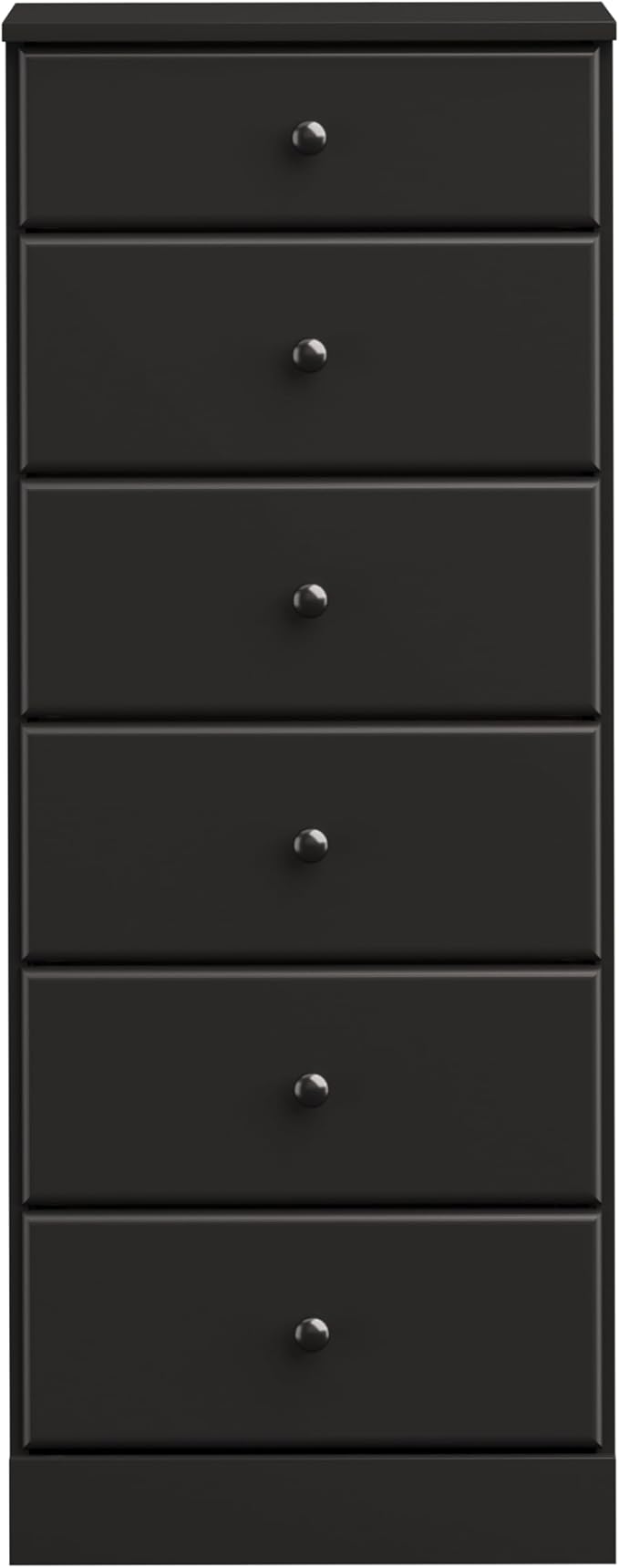 Prepac Astrid Tall Black Dresser for Bedroom: 16.5"D x 19.75"W x 50"H, 6-Drawer Chest for Bedroom by Prepac - Perfect Chest of Drawers for Ample Storage in Narrow Spaces