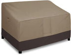 Easy-Going Waterproof Outdoor Loveseat, Heavy Duty Deep 2-Seater Patio Couch, Windproof Outdoor Furniture Cover with Air Vent (58Wx40Dx31H inch, Camel/Dark Brown)