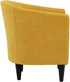 Pemberly Row 17.5" Traditional Polyester Fabric Club Chair in Yellow