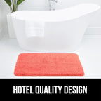 GORILLA GRIP Bathroom Rugs, 36x24, Ultra Soft Absorbent Mat, Thick Plush Bath Rug, Machine Washable, Microfiber Quick Dry, Mats for Shower, Bathtub and Floor, Home Decor Accessories, Coral