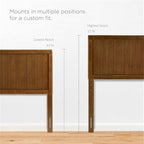 Pemberly Row King Modern Rubberwood and MDF Headboard in Walnut