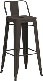 HAOBO Home 30" Low Back Metal Counter Stool Height Bar Stools [Set of 4], Bronze