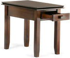 SIMPLIHOME Artisan SOLID WOOD 14 inch Wide Rectangle Transitional Narrow End Side Table in Russet Brown for the Living Room and Bedroom